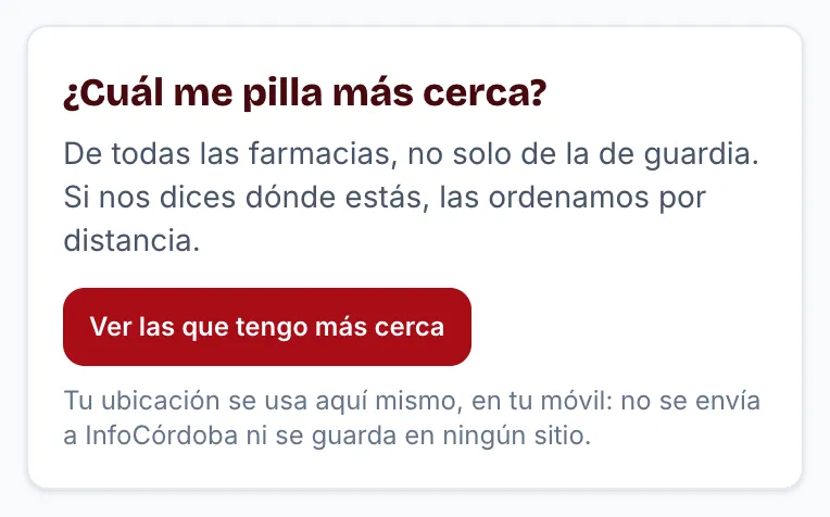 The «Which one is closest to me?» box