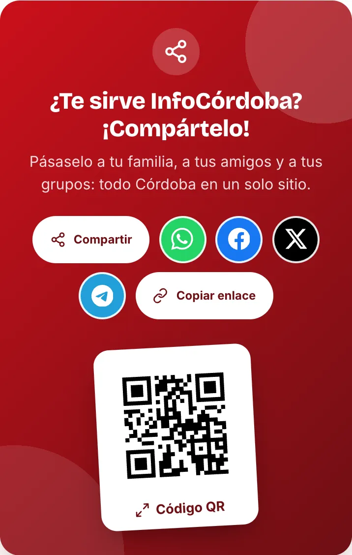 «Find InfoCórdoba useful? Share it!», at the bottom of every page
