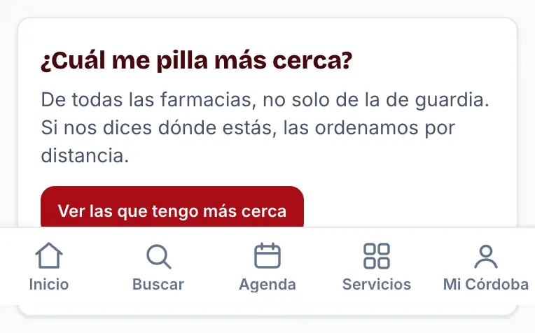 El recuadro «¿Cuál me pilla más cerca?»