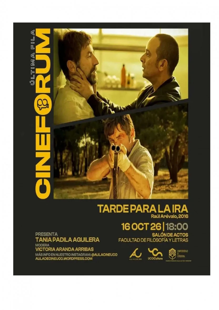 Aula de Cine de la UCO: Cinefórum "Tarde para la ira" (Raúl Arévalo, 2016)
