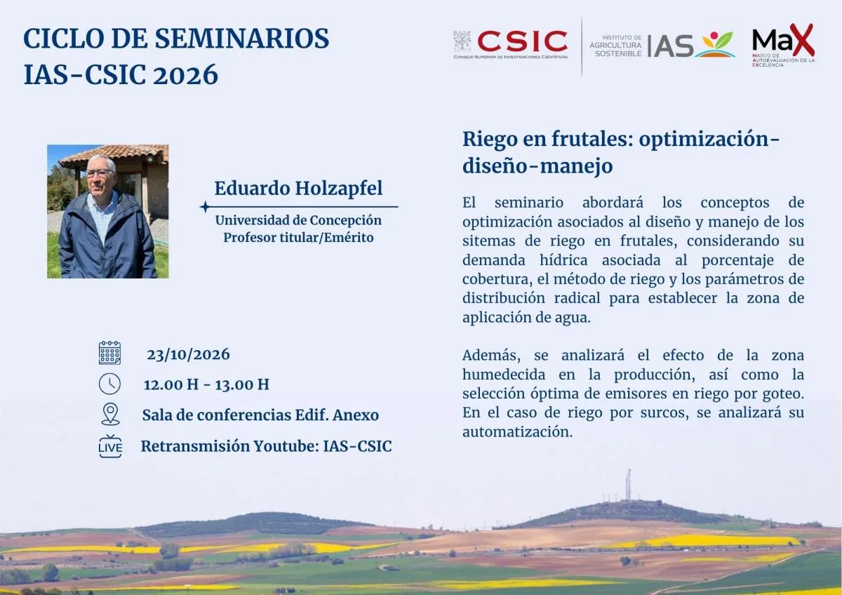 IAS Seminar Series - Irrigation in fruit trees: optimization-design-management