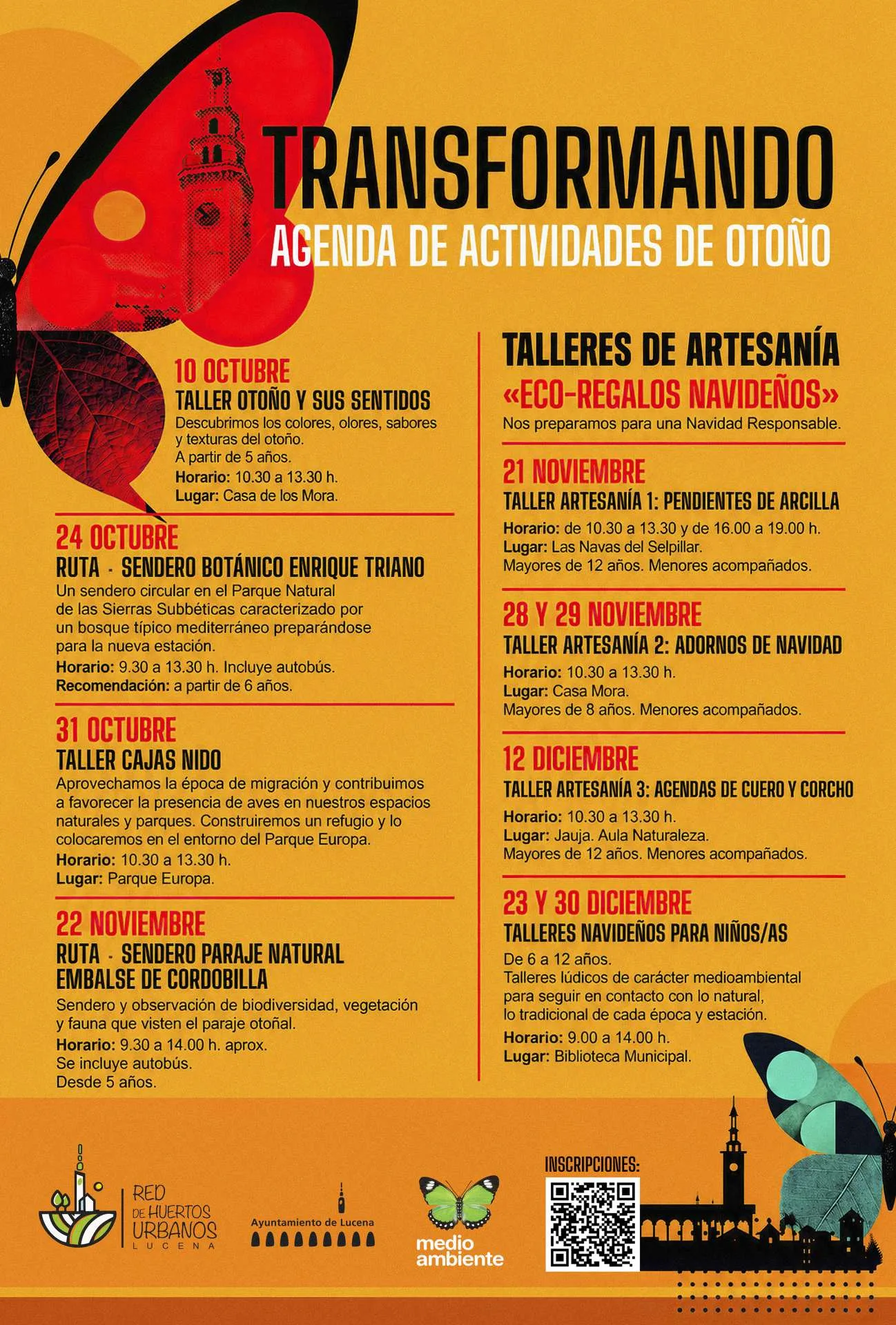 Transformando. Agenda de Actividades de la Delegación de Medio Ambiente de Lucena- Sendero Botánico Enrique Triano