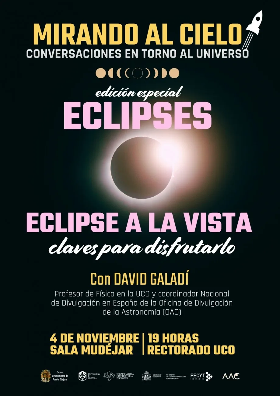 Ciclo Mirando al cielo - ‘Eclipse a la vista: claves para disfrutarlo’ con David Galadí