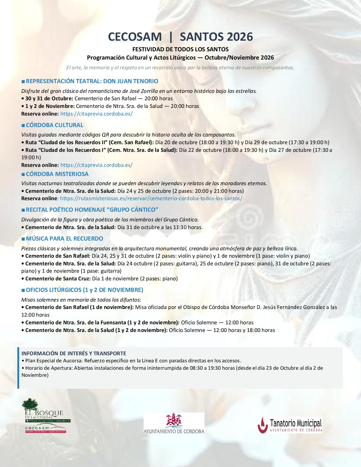 Imagen de la noticia: Cecosam organiza teatro, música y rutas en los cementerios por Todos los Santos