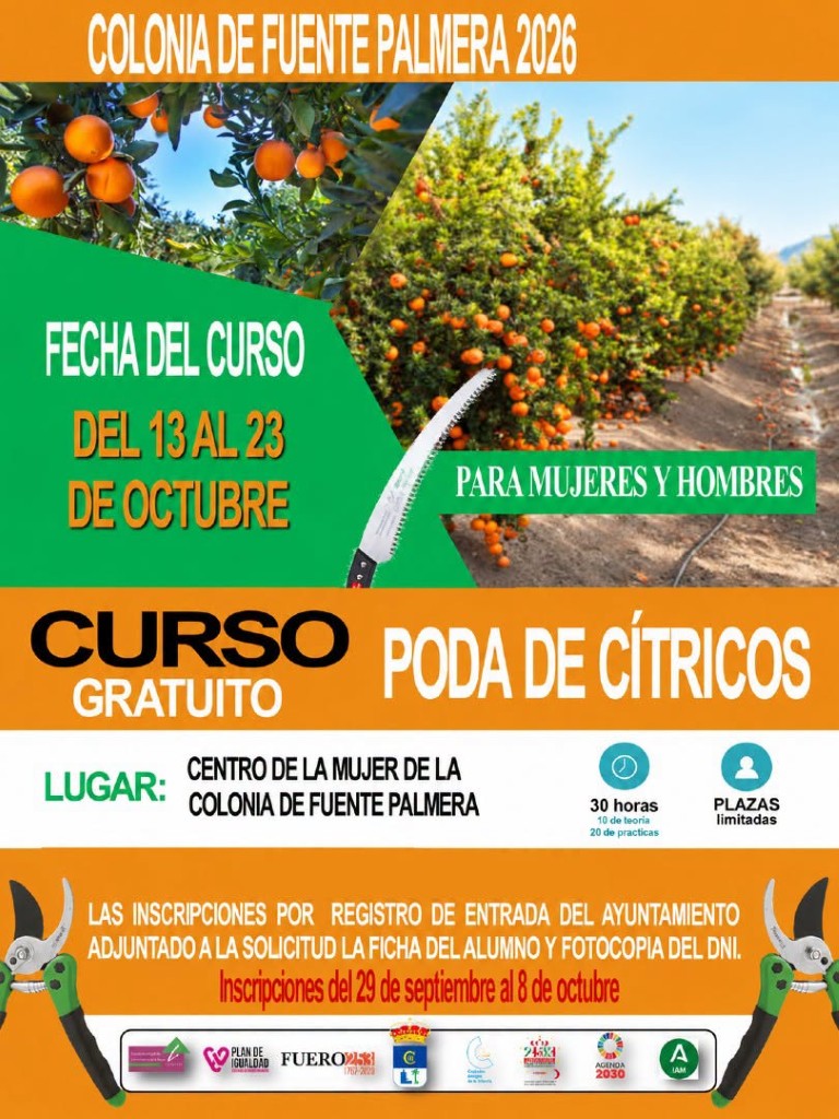 Imagen de la noticia: Abierto el plazo para un curso gratuito de poda de cítricos en Fuente Palmera