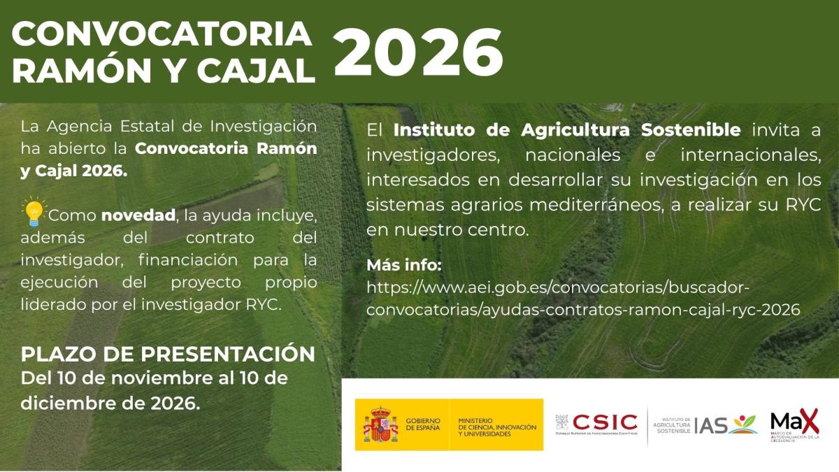 Imagen de la noticia: El IAS-CSIC busca investigadores para la convocatoria Ramón y Cajal 2026