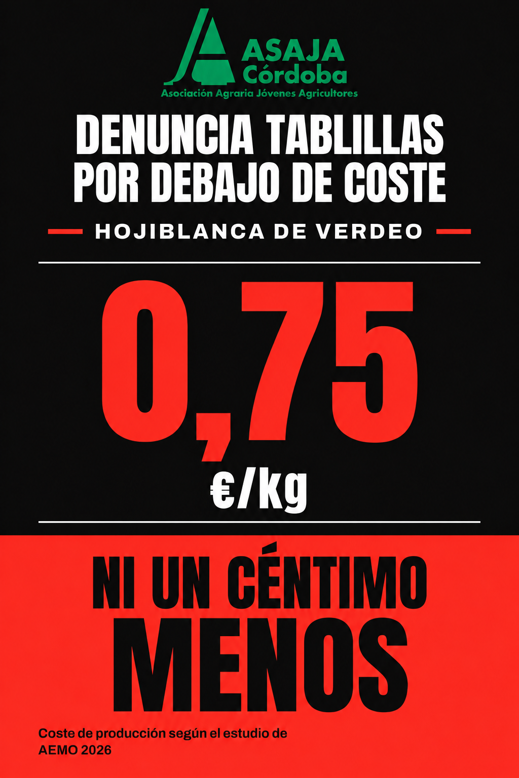 Imagen de la noticia: ASAJA pide denunciar precios de la aceituna hojiblanca por debajo de costes