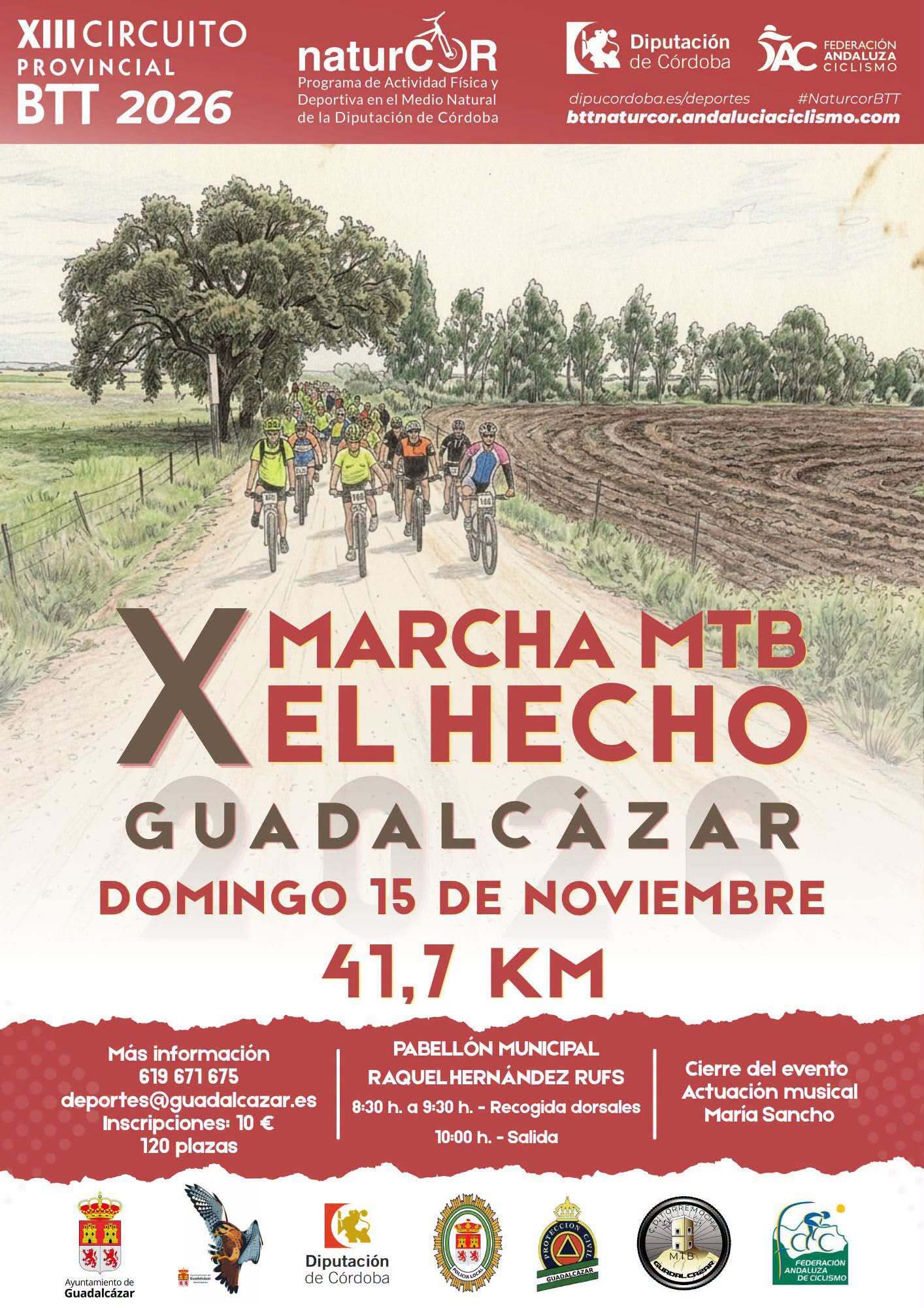 Imagen de la noticia: Guadalcázar acoge el 15 de noviembre la décima Marcha MTB El Hecho
