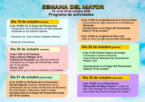 Imagen de la noticia: Iznájar celebra la Semana del Mayor 2026 del 19 al 25 de octubre