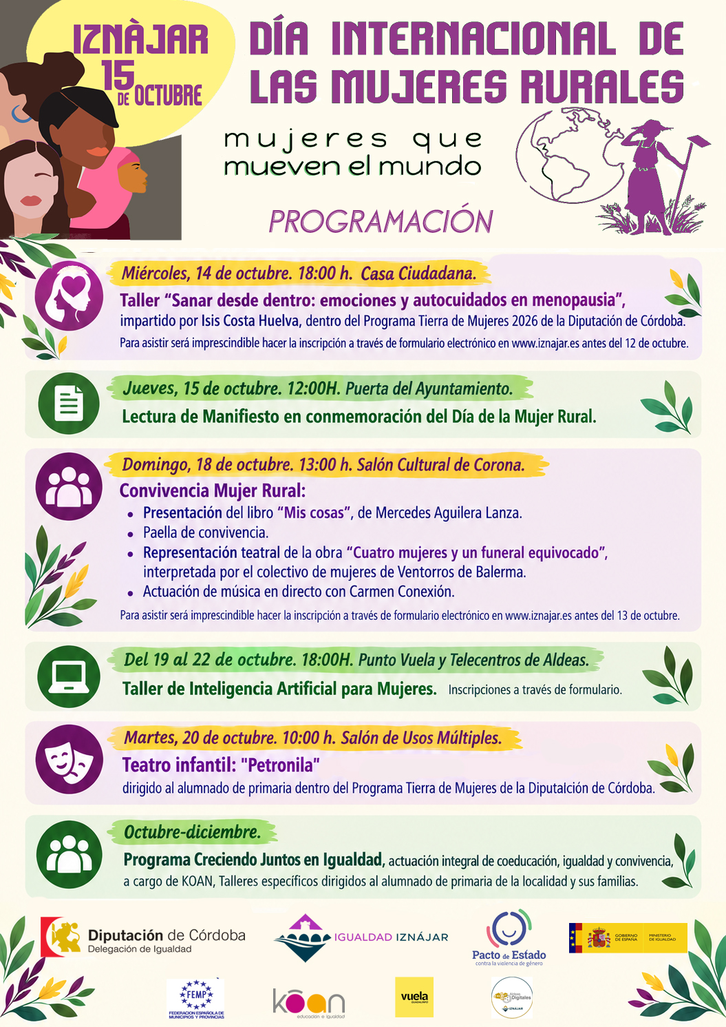 Imagen de la noticia: Iznájar celebra el Día de las Mujeres Rurales con talleres, teatro y convivencia