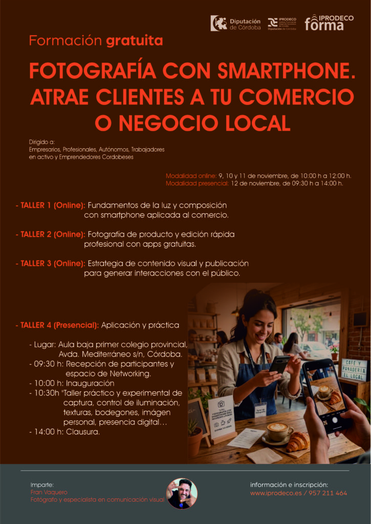 Imagen de la noticia: IPRODECO abre la inscripción a un taller de fotografía con móvil para negocios de Córdoba