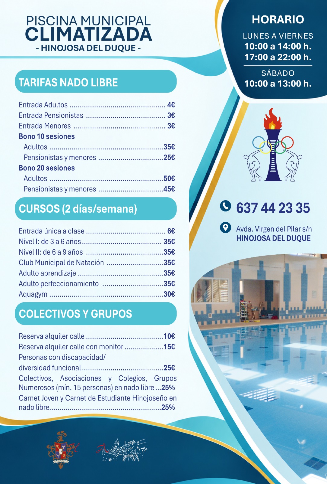 Imagen de la noticia: La Piscina Climatizada de Hinojosa abre de lunes a viernes con tarifas desde 3 euros