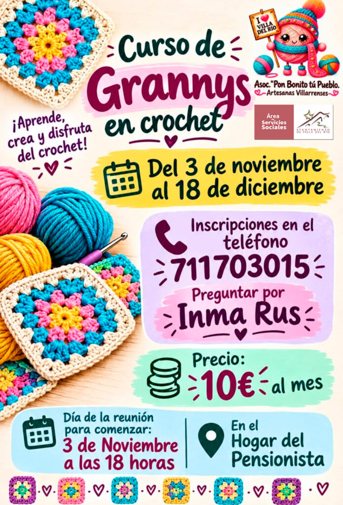 Imagen de la noticia: Villa del Río abre un curso de ganchillo para todas las edades desde el 3 de noviembre