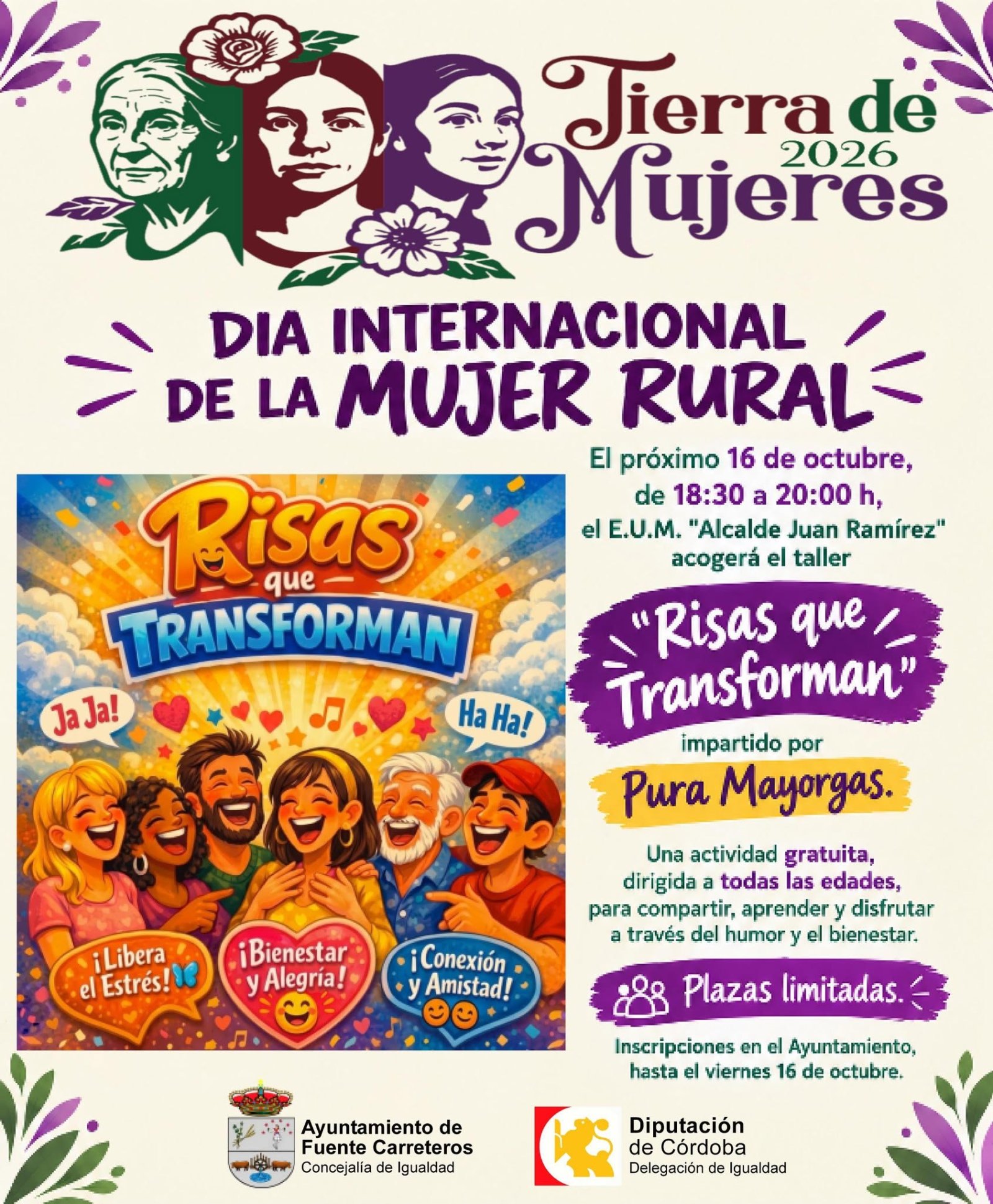 Image for the story: Fuente Carreteros holds a laughter therapy workshop for Rural Women's Day
