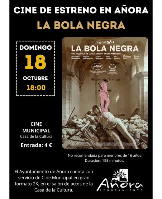 Imagen de la noticia: Añora proyecta «La bola negra» el domingo 18 de octubre por 4 euros