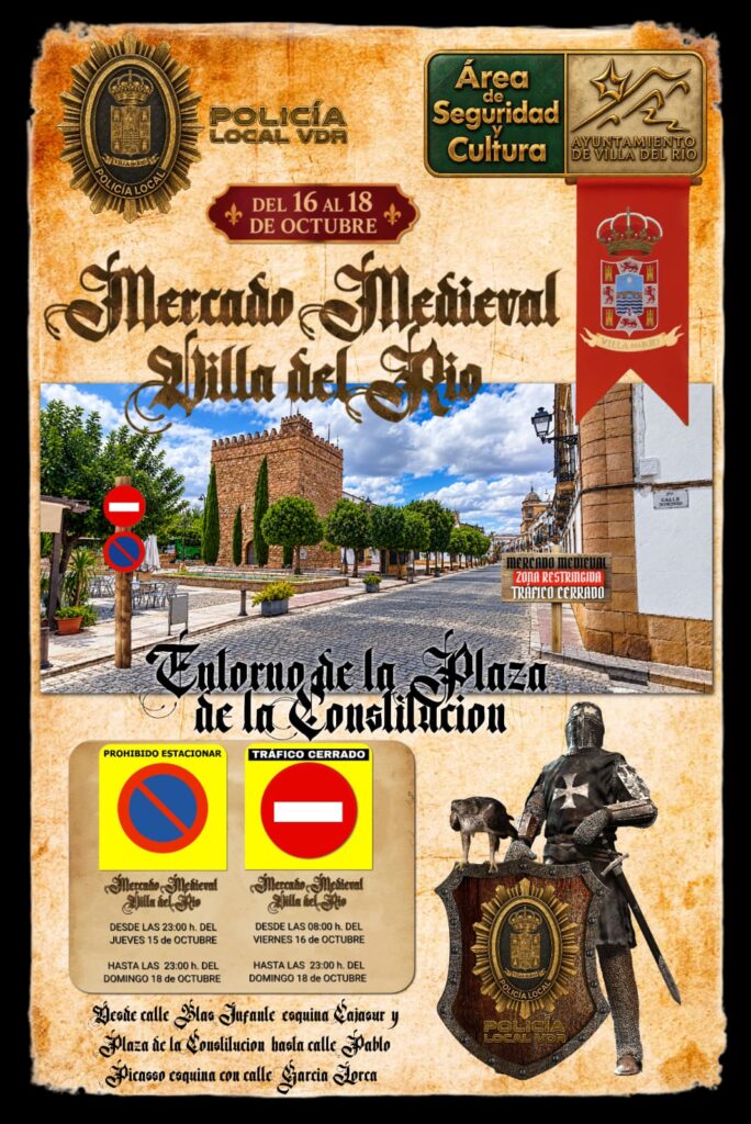 Imagen de la noticia: Villa del Río corta el tráfico junto a la Plaza de la Constitución por el Mercado Medieval