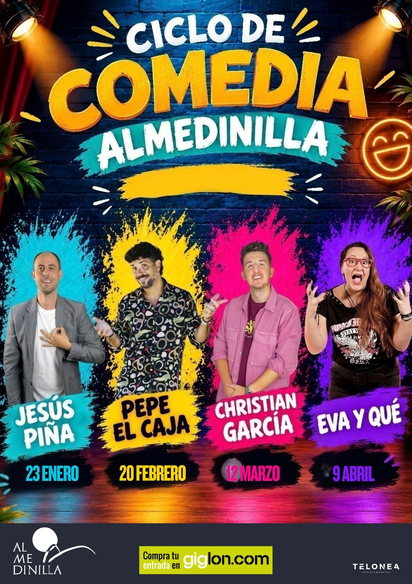 Imagen de la noticia: Almedinilla programa un ciclo de comedia con cuatro actuaciones entre enero y abril de 2027