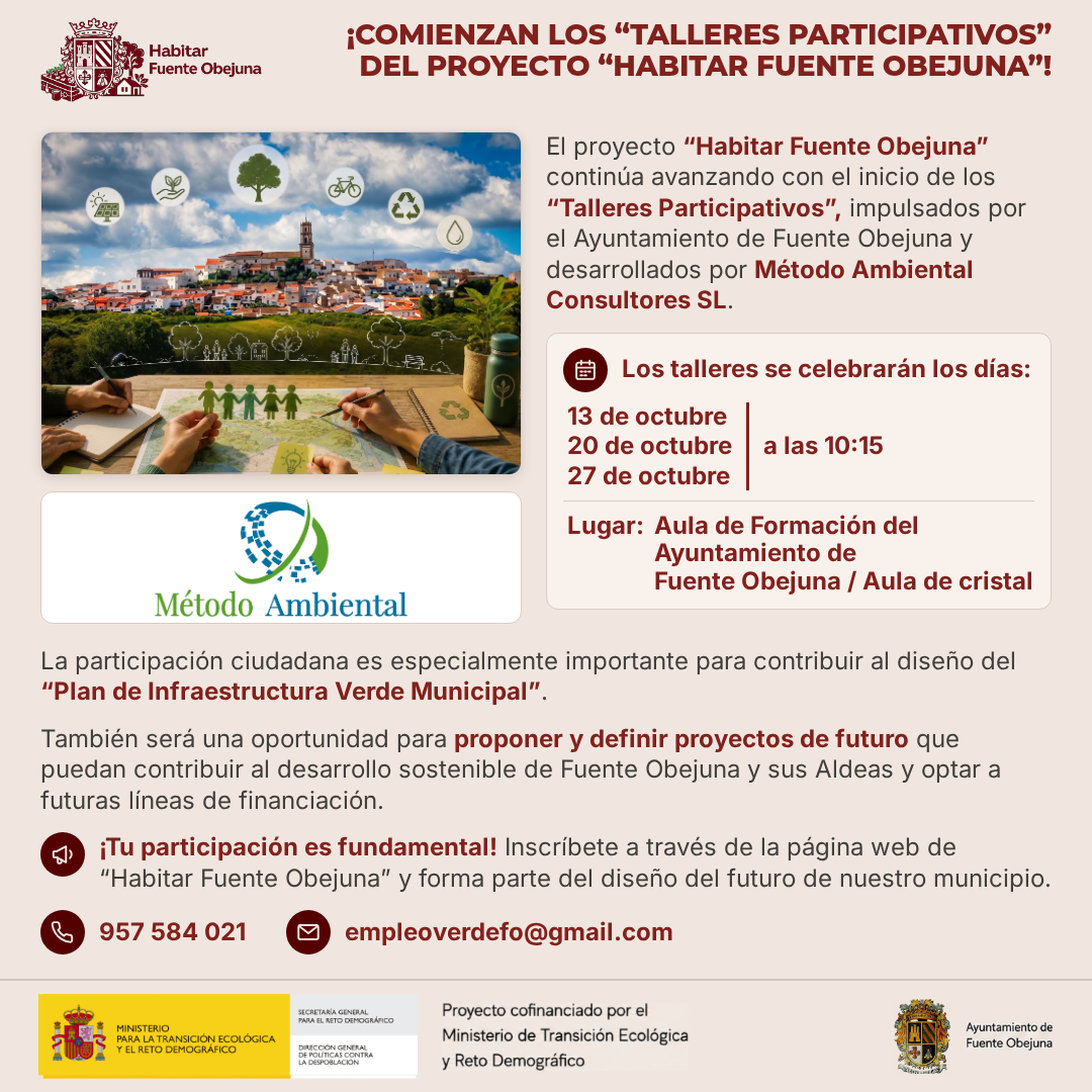 Imagen de la noticia: Fuente Obejuna abre la inscripción a los talleres participativos para diseñar su futuro