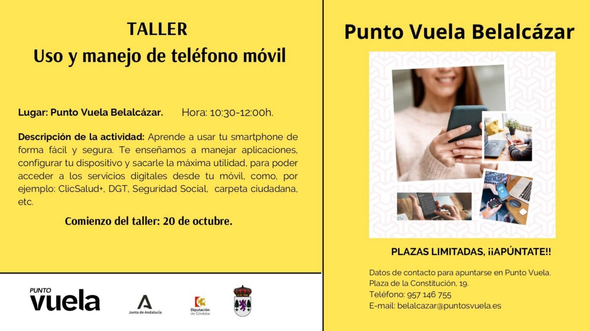 Imagen de la noticia: Belalcázar abre un taller para aprender a manejar el móvil y usar los servicios digitales