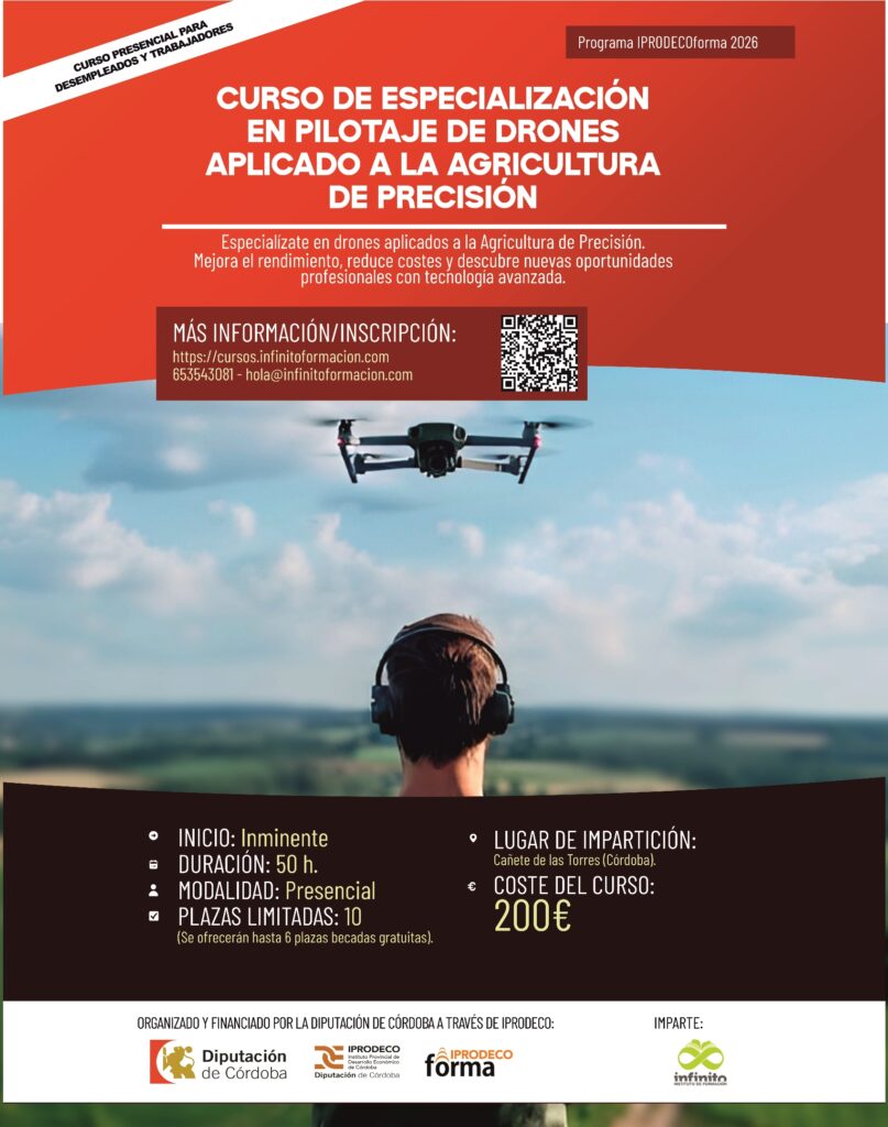 Imagen de la noticia: IPRODECO abre la inscripción a un curso de pilotaje de drones para el campo en Cañete de las Torres