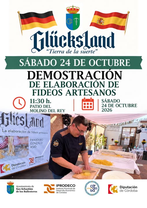 Image for the story: San Sebastián de los Ballesteros hosts a demonstration of artisan noodles as part of Glücksland 2026