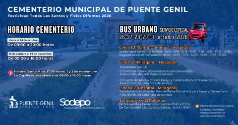 Image for the story: Special bus to the Puente Genil cemetery from October 26 to 30