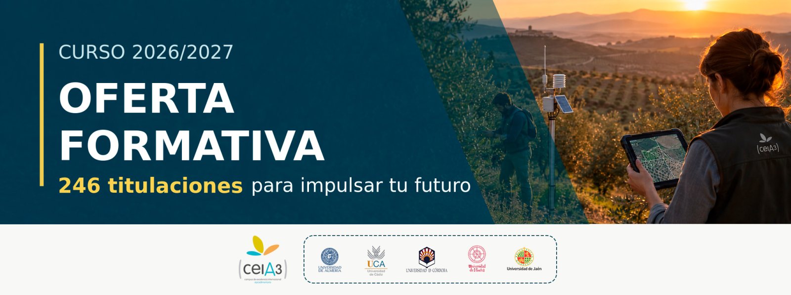 Imagen de la noticia: El ceiA3 suma cinco titulaciones y alcanza las 246 en agroalimentación