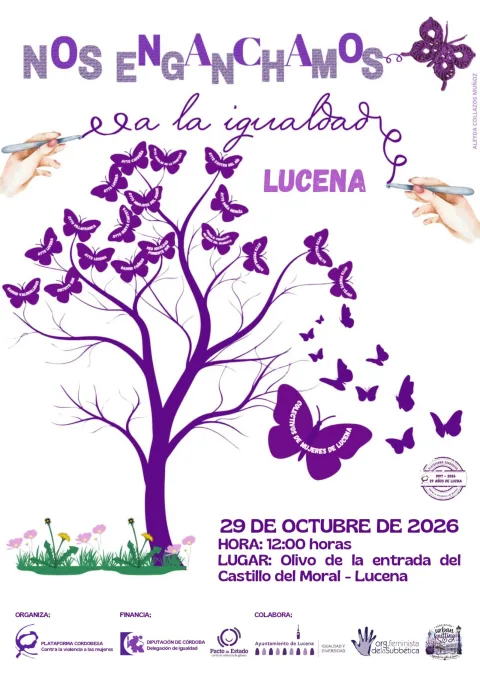 Imagen de la noticia: Lucena cubre de mariposas violetas sus calles hasta el 25N