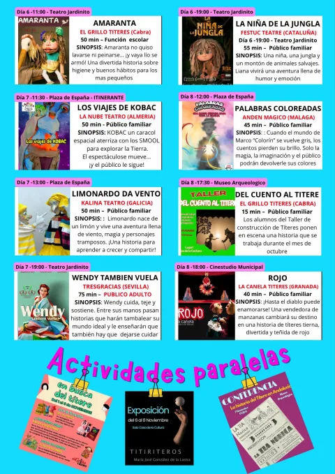 Imagen de la noticia: Cabra celebra del 6 al 8 de noviembre el III Festival de Títeres Titiricabra