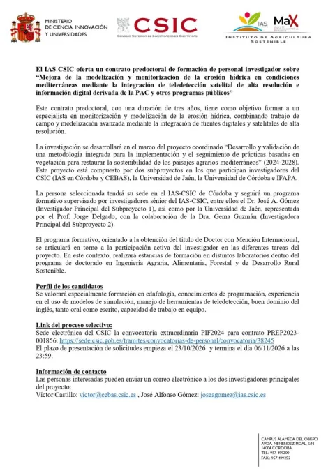 Imagen de la noticia: El IAS-CSIC convoca un concurso online de agricultura para alumnado de ESO
